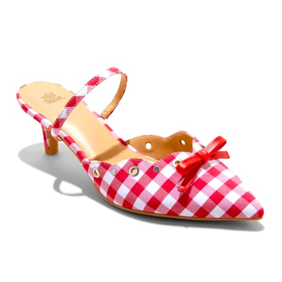 Wild Fable Shoes - Women's Lysandra Gingham Eyelet Kitten Heels - Wild Fable Red 9.5
